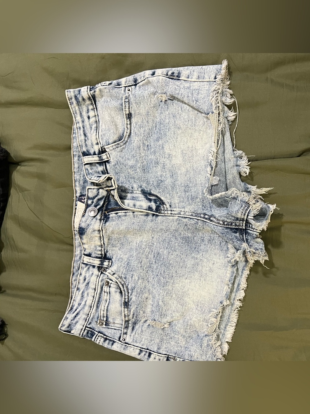 High-Rise Light Blue Distressed Denim Shorts for Women